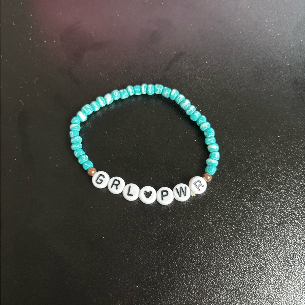 Turquoise Beaded Bracelet with GRL PWR Beads: 4 for $20
